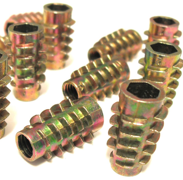 Hex Screw In Threaded Insert/Bushing for Wood (Type E) KJF Audio
